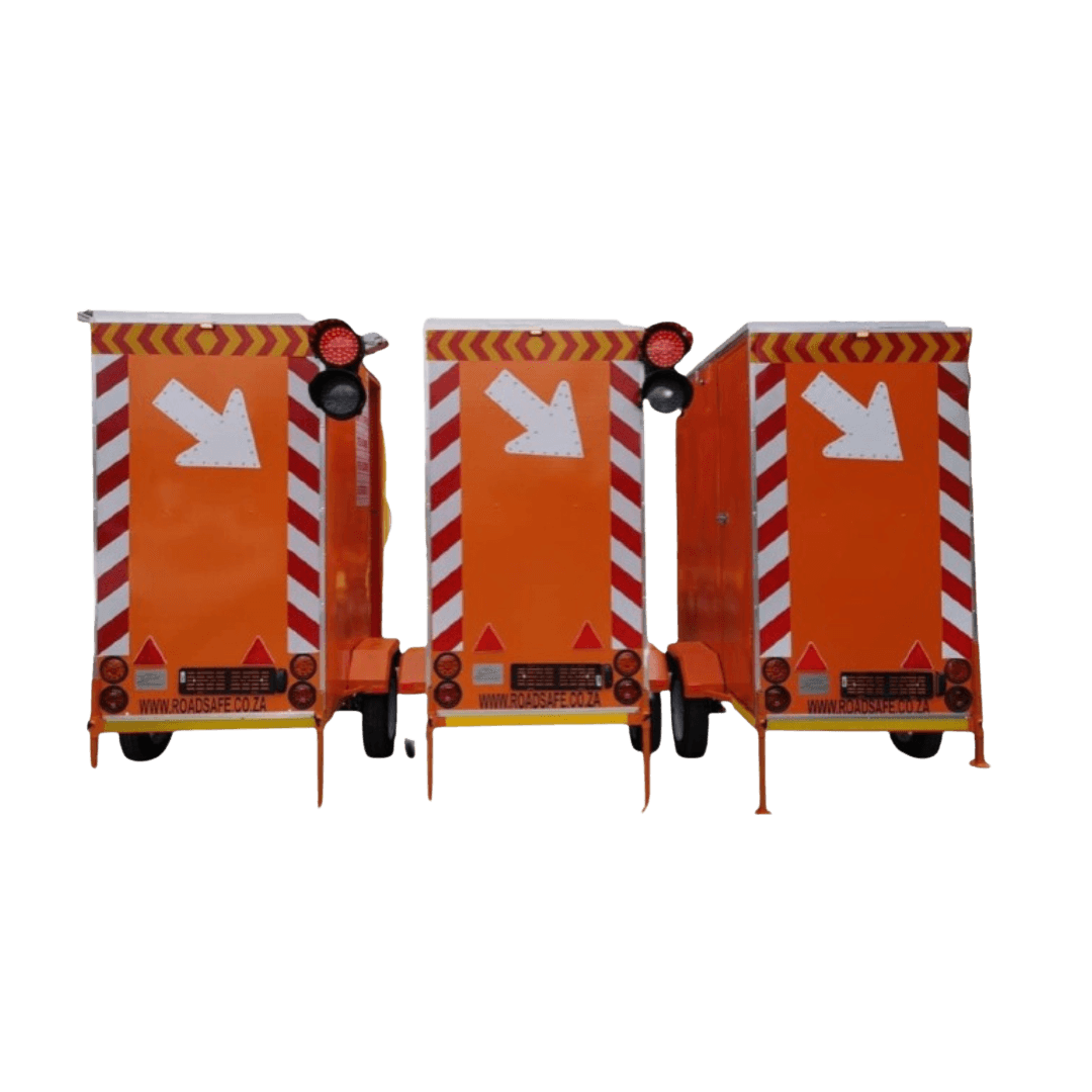 Roadsafe mobile traffic control units with warning arrows and signal lights