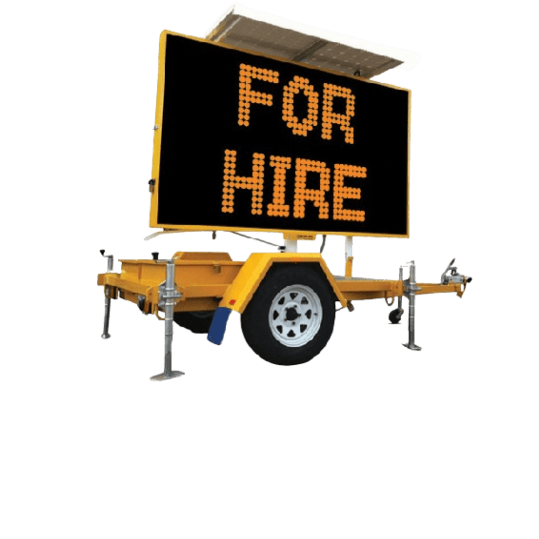 Roadsafe trailer-mounted variable message sign available for hire